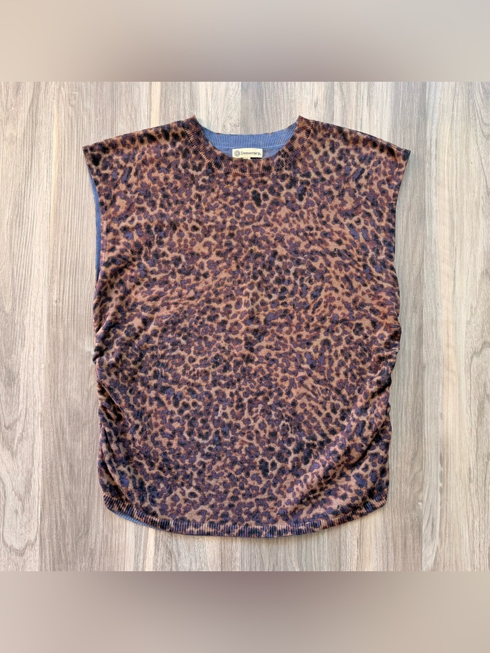 Democracy Cheetah Print Sleeveless Sweater Size XL